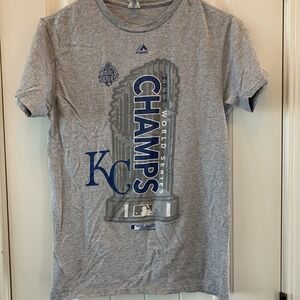 2015 World Champs KC Royals Size Small Gray T Shirt
